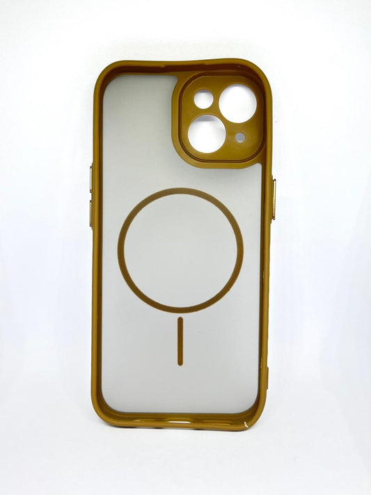 iPhone 15 (Brown) premium mag safe hard shell smoky design