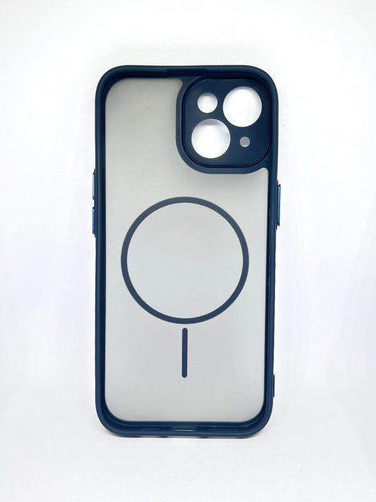 iPhone 15 (Blue) premium mag safe hard shell smoky design