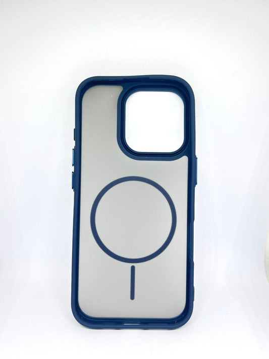 iPhone 16 pro (Blue) premium mag safe hard shell smoky design