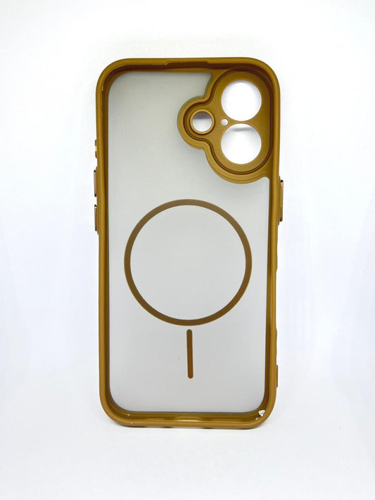 iPhone 16 (Brown) premium mag safe hard shell smoky design