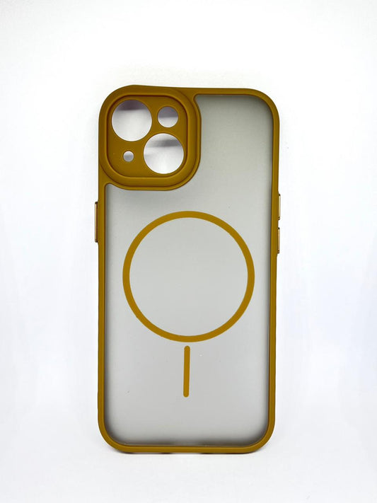 iPhone 15 (Brown) premium mag safe hard shell smoky design