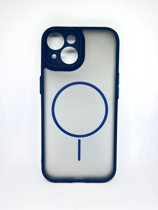 iPhone 15 (Blue) premium mag safe hard shell smoky design