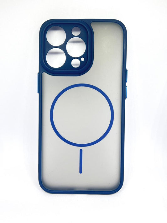 iPhone 13 pro (Blue) premium mag safe hard shell smoky design