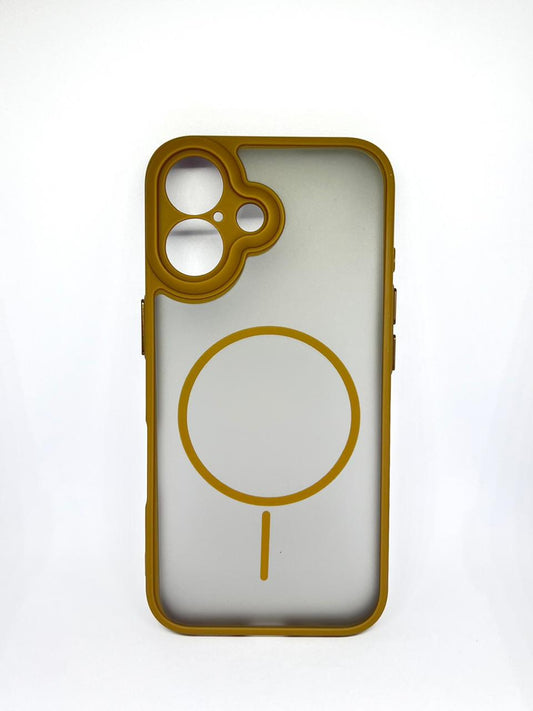 iPhone 16 (Brown) premium mag safe hard shell smoky design