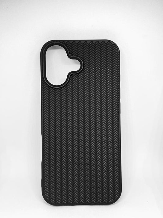 iPhone 17 (Black) textured silicone soft grip case