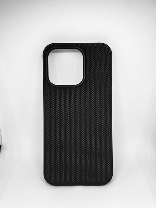 iPhone 15 pro (Black) textured silicone soft grip case