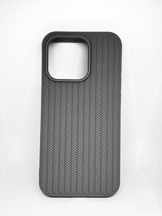 iPhone 15 pro (Grey) textured silicone soft grip case