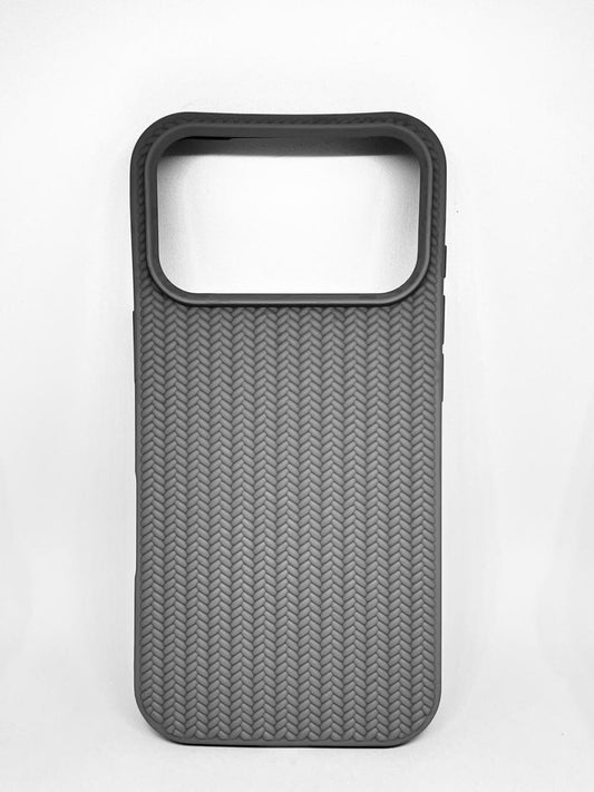 iPhone 17 pro (Grey) textured silicone soft grip case