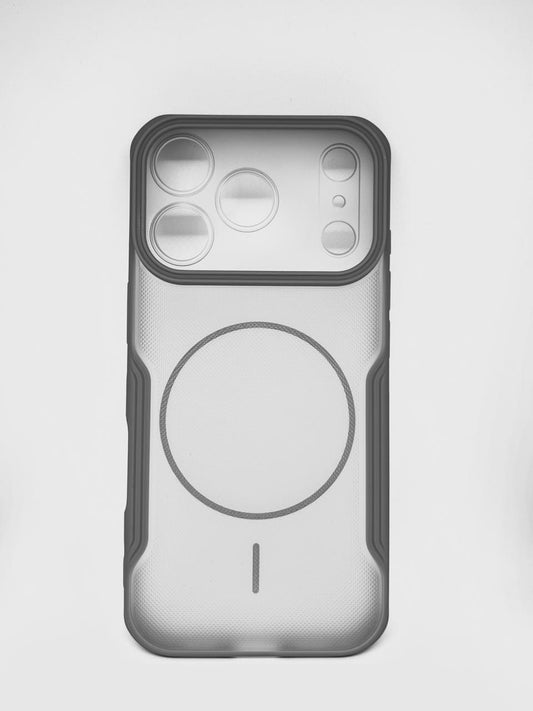 iPhone 17 pro (Grey) premium mag safe hard shell textured smoke design
