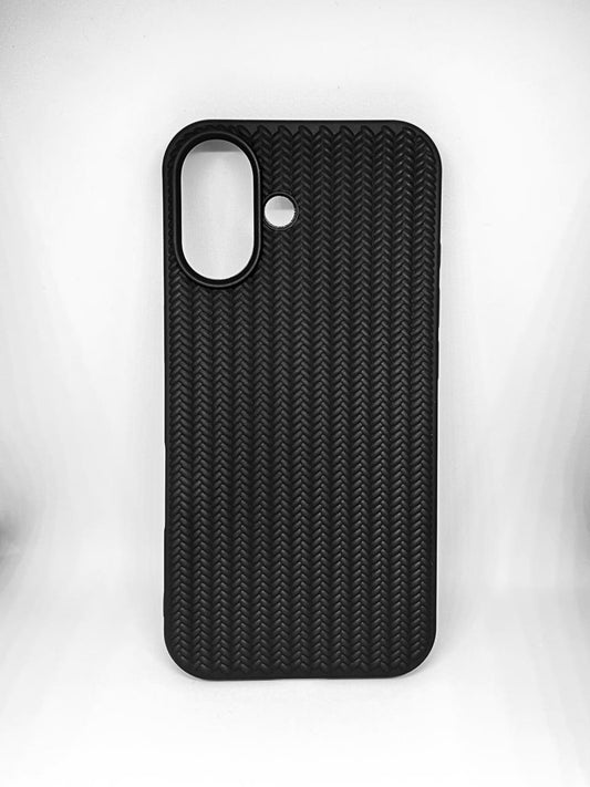 iPhone 16 (Black) textured silicone soft grip case