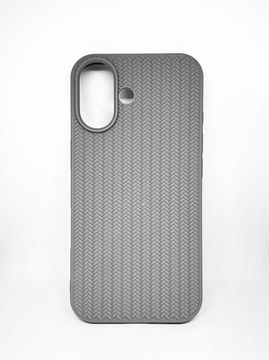 iPhone 16 (Grey) textured silicone soft grip case